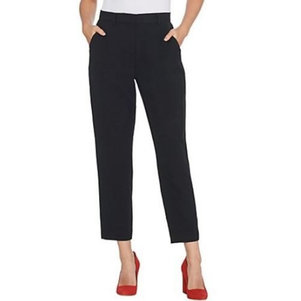 BROOKE SHIELDS Timeless Petite Woven Ankle Pants
